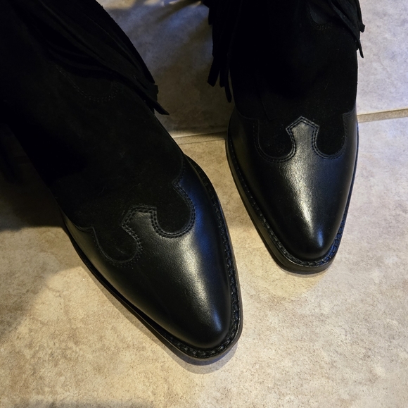 NWT Free People Spell Sannah Fringe Leather Cowboy Boots - Picture 5 of 6